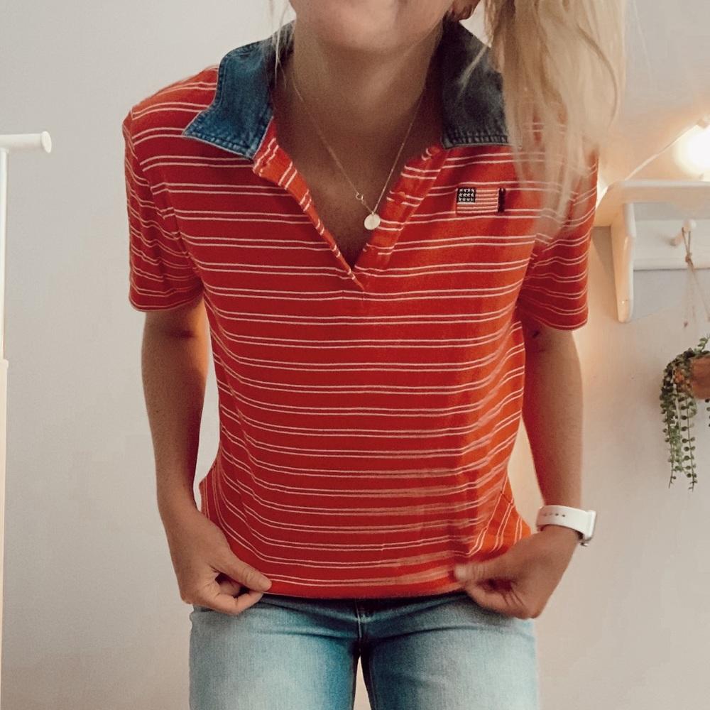 adorable vintage Karen Scott striped polo